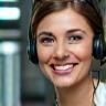 Smiling customer representative with headset